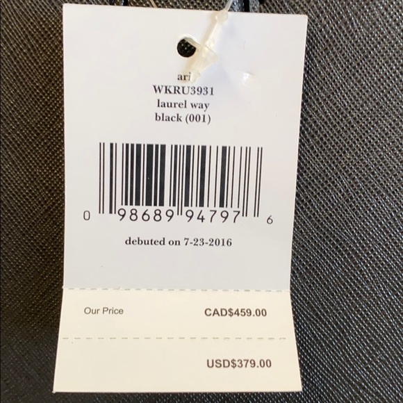 *SOLD*Kate Spade Ari Laurel Way Black Leather Tote - Picture 11 of 12